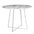 Lumisource Cosmo Dining Table in Chrome and White Marble Top DT-COSMO2 WMB